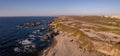 Panoramic view of the beach of Porto Covo seen from a drone Royalty Free Stock Photo